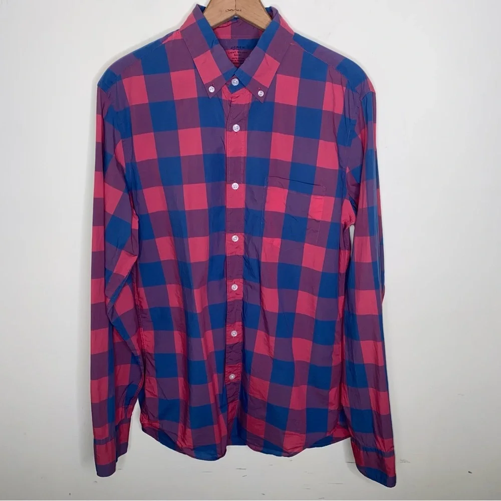 J. Crew Light Weight Medium Slim Fit 100% Cotton Bold Checkered Shirt